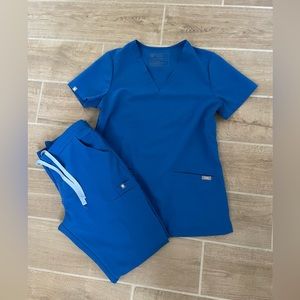 Figs Royal Blue Scrub Set